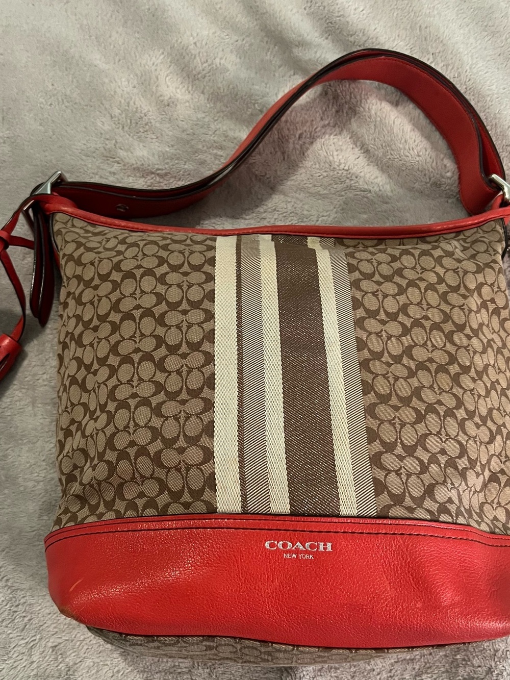 COACH Legacy Signature Stripe Duffel